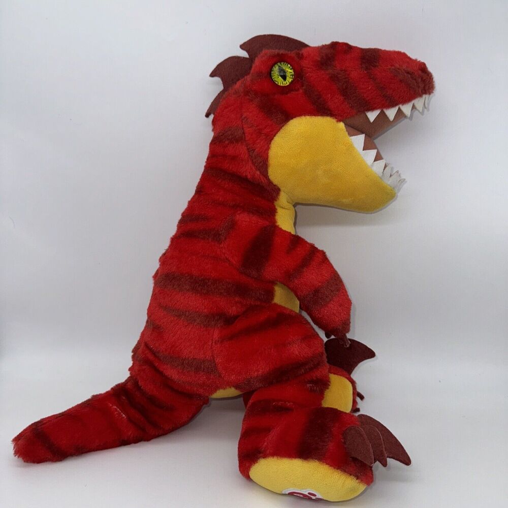 Build A Bear‎ BAB Raptor Dinosaur Red Stuffed Plush Animal 19" Preowned GUC